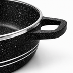 Set oale granit 10 piese, granit vase gatit antiaderent cu capac sticla, rezistente, 20–32 cm
