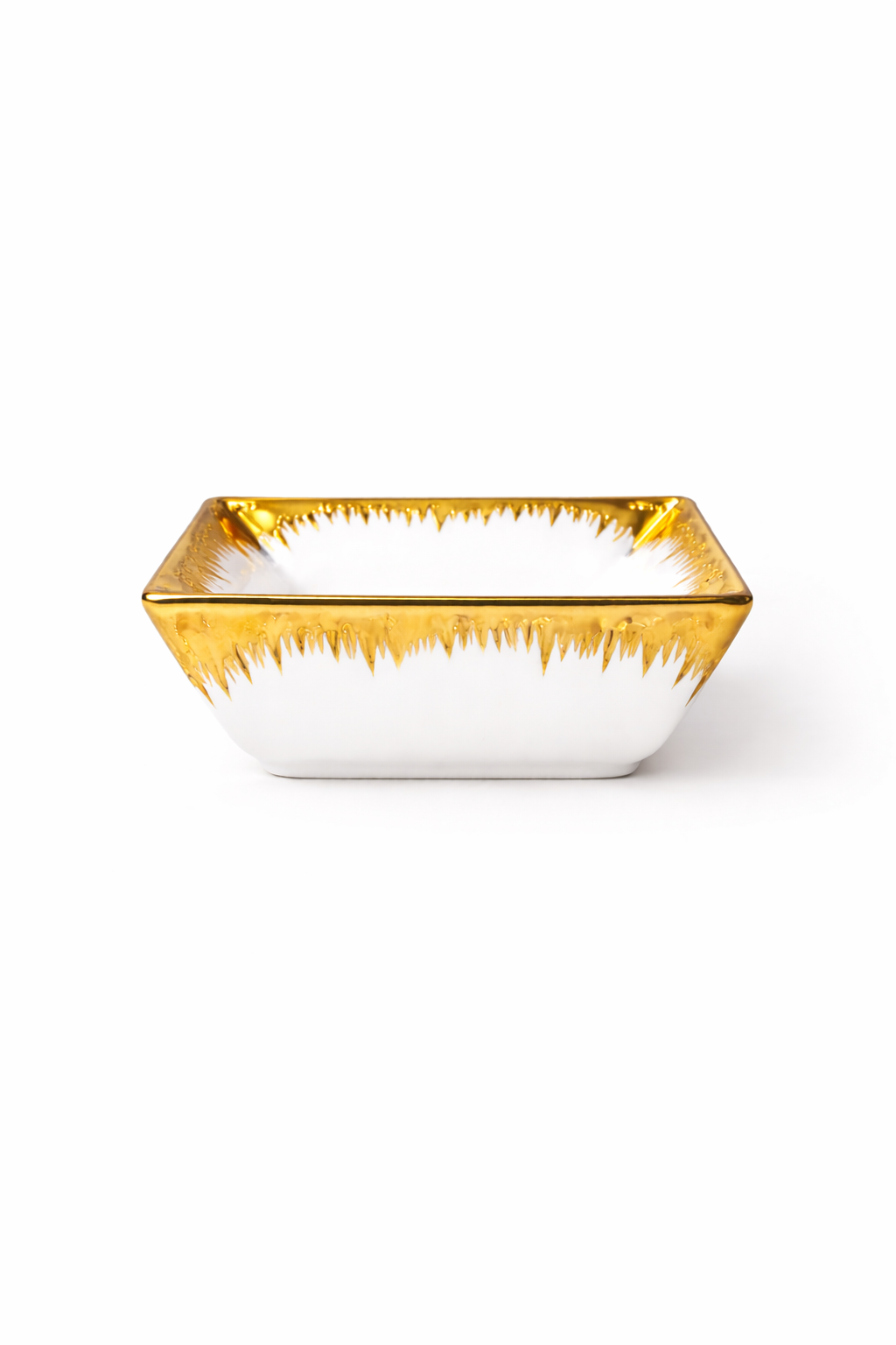 Set farfurii ceramica 18 piese, serviciu masa 6 persoane, alb cu auriu, model Luxury, design elegant, premium