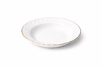 Set serviciu masa Opal 19 piese, 6 persoane, alb cu margine aurie, farfurii model Premium ZLine, elegant, ideal pentru cadou