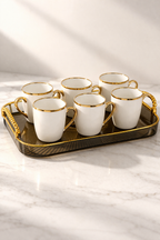 Set 6 Cani Ceramica Gold Line