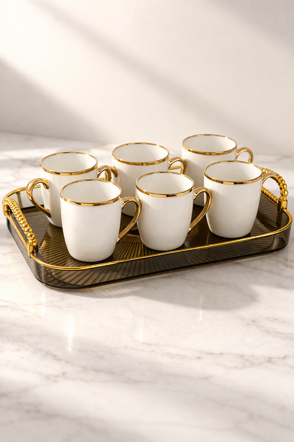 Set 6 Cani Ceramica Gold Line