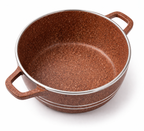 Set oale granit 10 piese, vase gatit granit antiaderent cu capac sticla, set cratite granit, rezistente, 20–32 cm