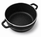Set oale granit 10 piese, granit vase gatit antiaderent cu capac sticla, rezistente, 20–32 cm