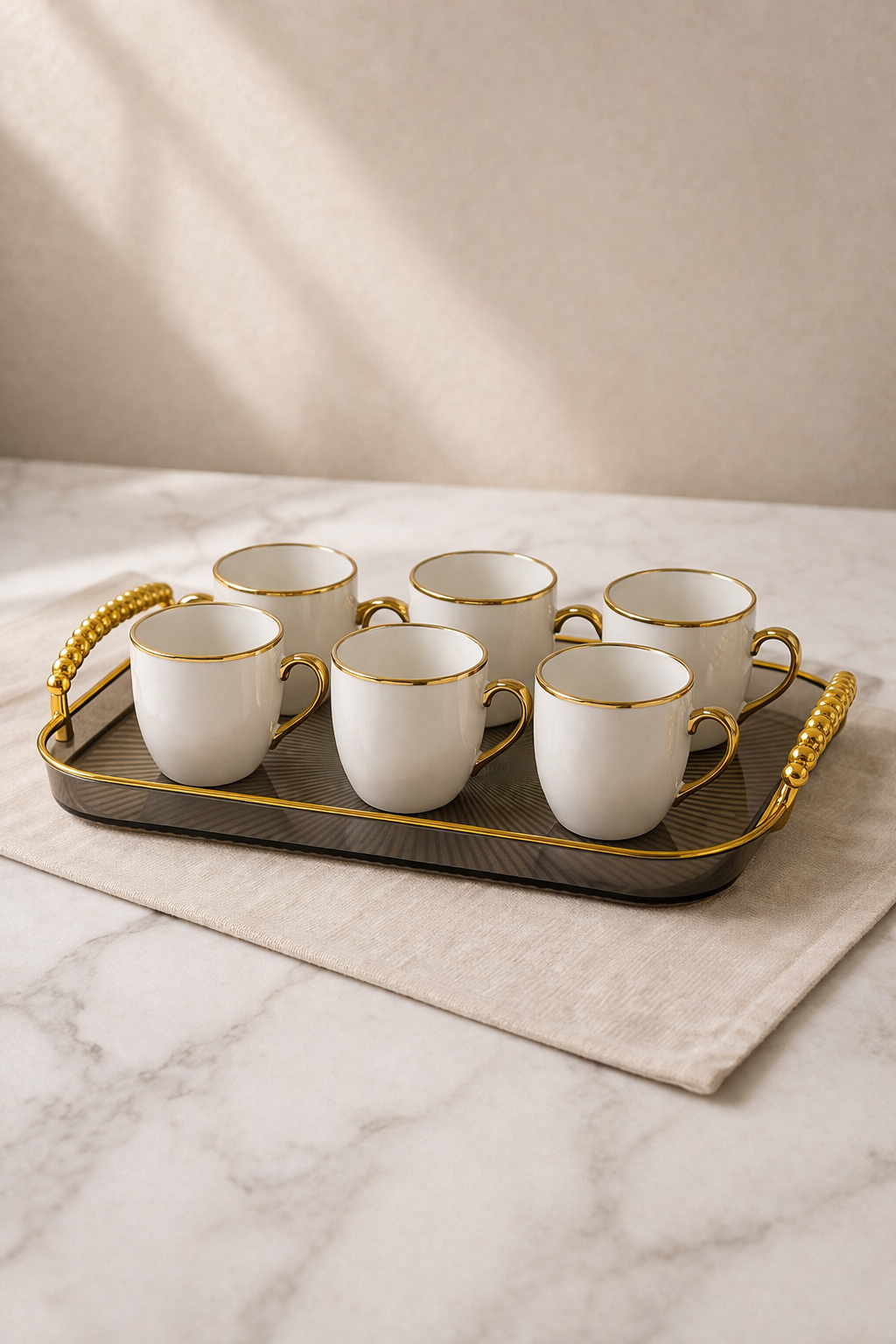 Set 6 Cani Ceramica Gold Line