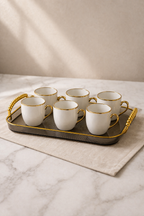 Set 6 Cani Ceramica Gold Line