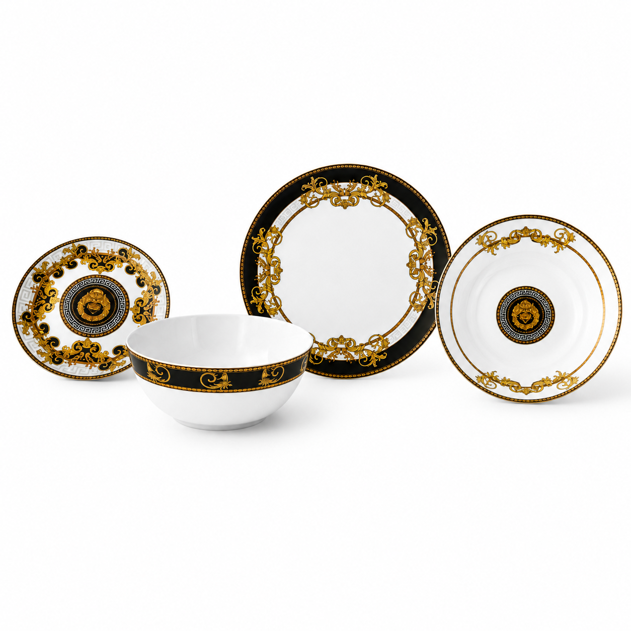 Set farfurii opal 19 piese, serviciu masa 6 persoane, model AFRODITA, design elegant, premium