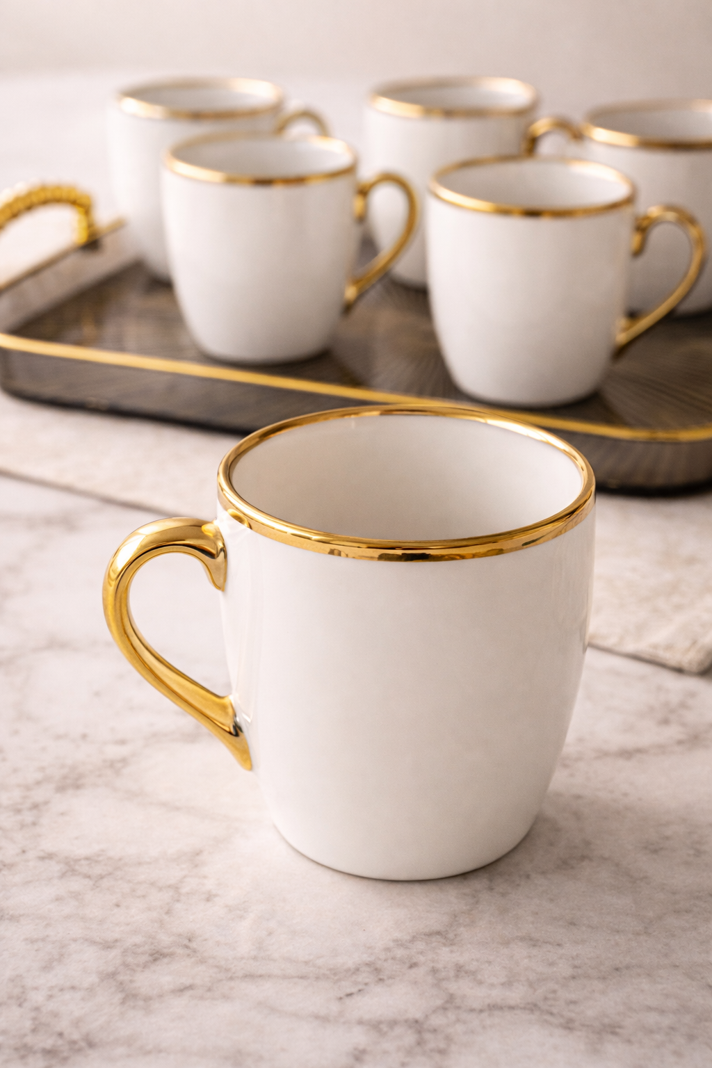 Set 6 Cani Ceramica Gold Line