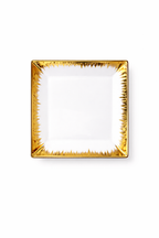 Set farfurii ceramica 18 piese, serviciu masa 6 persoane, alb cu auriu, model Luxury, design elegant, premium