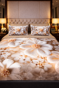 Lenjerie de pat bumbac finet, model Daisy, 6 piese, set complet, material moale, confort premium