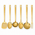 Set ustensile bucatarie inox auriu 6 piese, set ustensile gatit, inox alimentar, design elegant