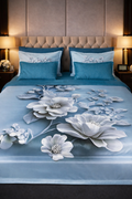 Lenjerie de pat bumbac finet, model Camellia, 6 piese, set complet, material moale, confort premium